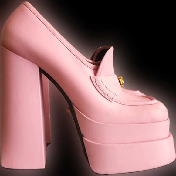Versace Intrico Platform Loafers Pink Size 40 - Picture 3 of 7